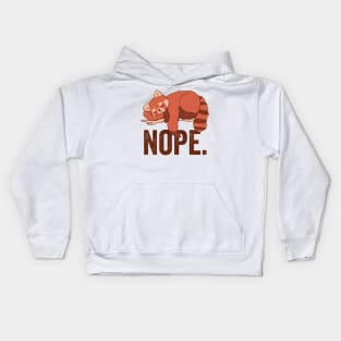 Nope Funny Red Panda Kids Hoodie